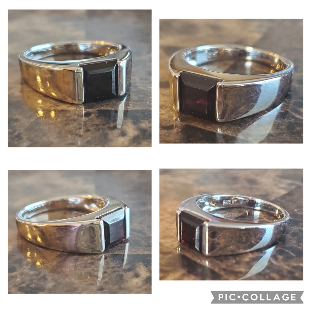 (John) Genuine 2ct Garnet Mens Ring Size 8 - Picture 7 of 8